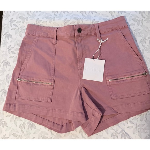 pistola Pants - Pistola Plum Rose Pink Utility Cargo Shorts Zipper Pockets P4278TLT-PMR 29